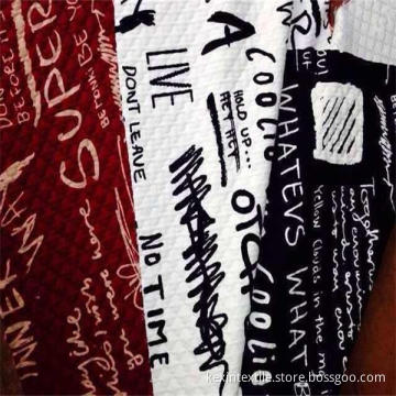 100% polyester jacquard quiltat stickat tryckt tyg